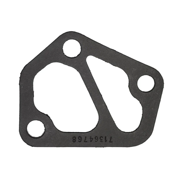 A gasket made of dark material with three holes, designed for Allis-Chalmers farm tractors such as the 180, 185, 190, and 190XT models
