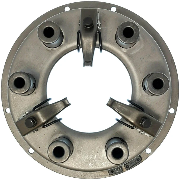 A 9-inch pressure plate clutch for Allis-Chalmers farm tractors, designed for several models including B, IB, C, CA, D10, D12, D14, and WF. The clutch assembly is metallic with multiple attachment points and levers for installation.