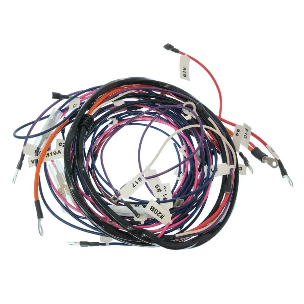 A complete wiring harness with multiple colored wires and connectors, labeled with tags such as #16, #4, #19A, and #20B, designed for Allis-Chalmers D17 Series IV Gas farm tractors.