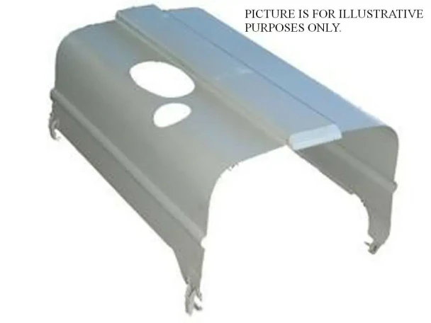 Allis-Chalmers D10 D12 Hood with Round Hole, tractor hood replacement part, metal engine cover with round openings for ventilation.