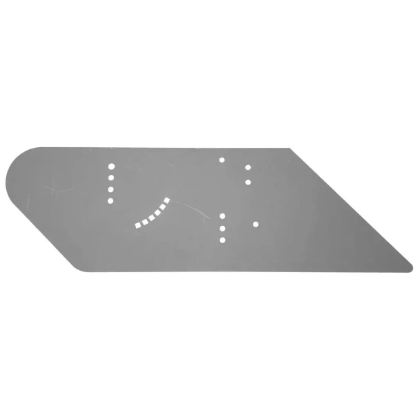 Allis-Chalmers G Cultivator Shields, Set of 2, gray metal shields with multiple holes for attachment, designed for use with Allis-Chalmers G series cultivators.