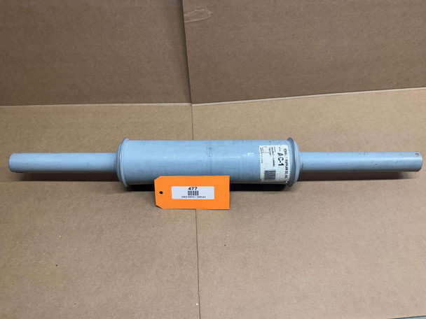 Allis Chalmers B IB C CA RC Muffler, display-mounted cylindrical muffler component for vintage Allis Chalmers tractors.