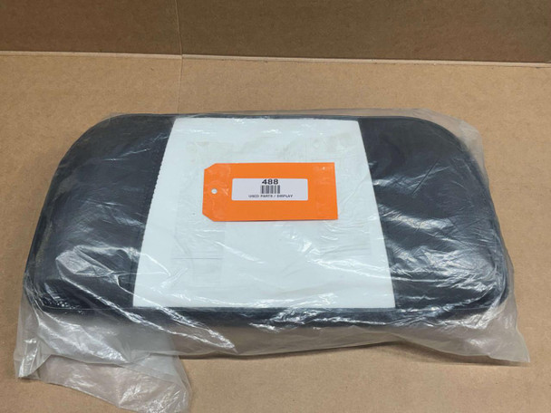 Black & White Seat Back Cushion on Wood, product in plastic packaging, for Allis Chalmers tractor