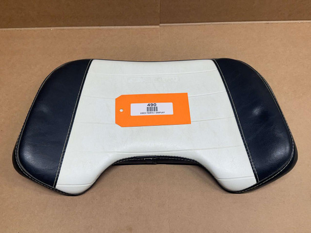 Allis-Chalmers Back Rest Seat Cushion for D10 D12 D14 D15 D17 D19 D21, display image of black and white tractor seat cushion with orange price tag.