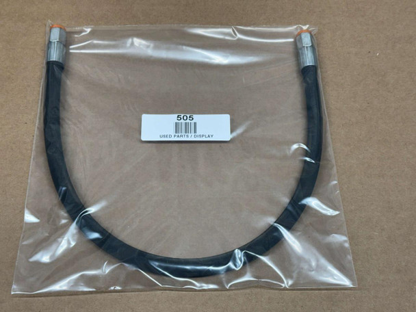 Allis Chalmers D14 D15 Fuel Line, used parts/display, black rubber hose with metal fittings on each end.