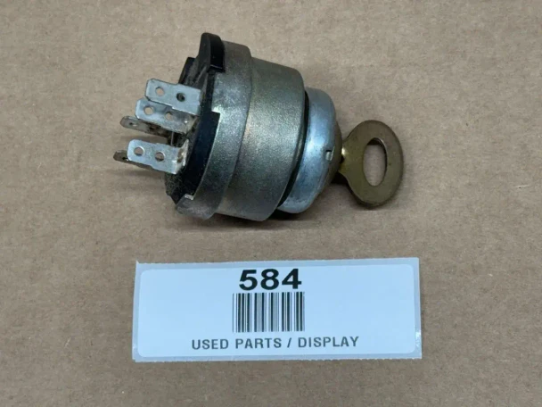 Allis Chalmers Ignition Key Switch, used display with metal key and electrical connectors