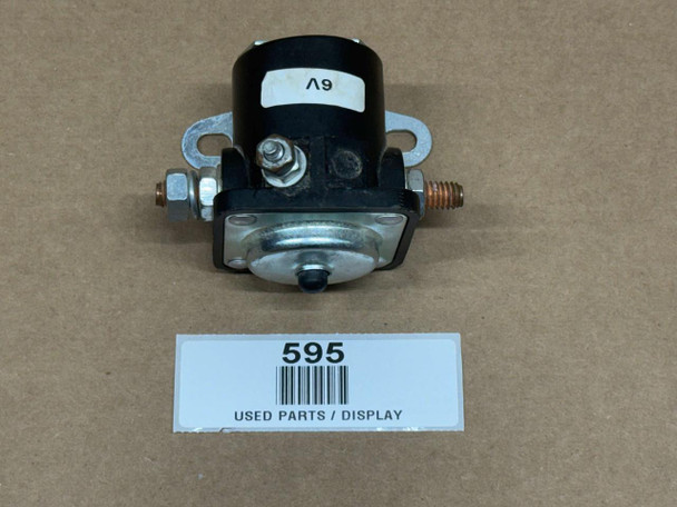 6 or 12 V Starter Solenoid Relay Assembly, display image showing a compact, black and metallic electrical relay with mounting brackets and connection terminals.