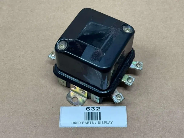 12 Volt Voltage Regulator for Allis Chalmers D10, D12, D14, D15, D17, D19, black electronic display component with mounting brackets.