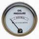 Allis-Chalmers Oil Pressure Gauge 0-80 PSI, round metal pressure gauge showing normal oil pressure level.