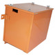 Allis-Chalmers G Battery Box, orange metal battery storage box with latches and ventilation opening.