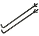 Allis-Chalmers Battery Retainer J-Bolt (Pair) IH-721D, black metal battery retainer bolts with wing nut threads and hooks for securing tractor batteries.