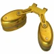 Allis-Chalmers Zenith Carburetor Float for Allis-Chalmers, Case, John Deere, Massey Ferguson, Oliver, yellow metal carburetor float with attached metal arm.