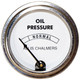 Allis-Chalmers Oil Pressure Gauge, circular dashboard gauge displaying oil pressure levels from normal to low, for models D10, D12, D14, D15, D17.