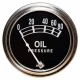 Allis-Chalmers Universal Oil Pressure Gauge 0-80 lb., round black and silver automotive gauge with white markings and needle indicating oil pressure.