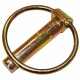 Aftermarket 3 PT Lynch Pin, metallic pin with a circular ring for securing attachments in farming equipment.