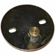 Allis-Chalmers Choke Butterfly Disc, close-up of a round metal component with a central threaded screw and two small holes.