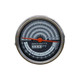 Allis-Chalmers D19 Tachometer Tach, round engine speed and hour meter gauge with black and white dial and red needle pointer.