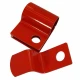 Allis-Chalmers Hand Crank Holder Bracket for Allis Chalmers WC WF RC WD WD45, red metal tractor hand crank holder bracket with circular hole.