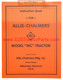 Allis-Chalmers Allis Chalmers WC 1935 OPERATORS MANUAL 