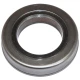Close-up of a dark metal Allis-Chalmers farm tractor clutch throw-out bearing, a circular component with a wide outer ring and open center, on a white background.