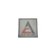 Square white vinyl decal with a dark border, featuring the black-and-orange Allis-Chalmers logo and name, for Allis-Chalmers farm tractors.