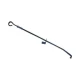 Long black Allis-Chalmers B tractor starter rod with a loop handle, spring, mounting bracket, and bent end, shown on a white background.