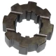 Close-up of a dark metal Allis-Chalmers pinion shaft collar for 2nd and 3rd gear, with eight outer teeth and a large splined center opening, on a white background.
