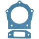 Two blue water pump housing and mounting gaskets for Allis-Chalmers farm tractors, shown against a white background.
