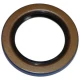 Circular clutch input shaft seal for Allis-Chalmers farm tractors, with a brown outer face, black inner sealing lip, and blue outer edge.