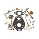 Allis-Chalmers D14 D15 Platinum Carburetor Kit, automotive engine repair parts with various brass and metal components, gaskets, and screws for carburetor rebuilding.