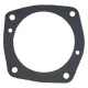 Image of a gasket for Allis-Chalmers farm tractors, specifically for the governor cover. The gasket is an irregular square with rounded corners and a large central hole, as well as five smaller holes around the perimeter.