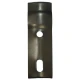 A black or dark-colored metal muffler bracket with a circular hole near the top and a rectangular slot at the bottom, designed for Allis-Chalmers farm tractors such as WC, WD, WD45, and D17.