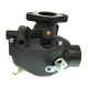 Image of a black carburetor designed for Allis-Chalmers farm tractors like WD45 and D17, with multiple fittings and mounting points.