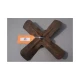 Allis-Chalmers Used Fan Blade for B, C, CA Tractors, rusty metal fan blade in cross shape, vintage tractor part.