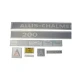 A set of vinyl decals for Allis-Chalmers farm tractor model 200, including large branding strips, model number, warning labels, and other safety and identification stickers.