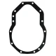 A black gasket with multiple bolt holes, designed for Allis-Chalmers farm tractors, specifically for the torque housing to transmission connection on D14 and D15 models.