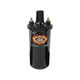 Pertronix Flame Thrower Coil 40,000 Volts 12V, black ignition coil with Flame Thrower logo and connection terminals