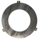 A circular metal clutch center plate for Allis-Chalmers WD and WD45 farm tractors. The plate has a hole at the top and small tabs at the edges, and appears to be made of durable steel.