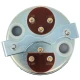 A circular metal component with multiple brass terminals labeled GN and SEND, likely an electrical gauge or sensor part for Allis-Chalmers farm tractors.