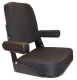 Allis-Chalmers Allis Chalmers Comfort Classic Vinyl Seat Assembly, black cushioned tractor seat with armrest and backrest.
