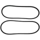 Allis-Chalmers D17 Diesel Fan Belt Set of 2, black rubber fan belts for tractor engine cooling and operation.
