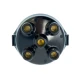 Allis-Chalmers Premium Distributor Cap 4 Cylinder, electrical distributor component for Allis Chalmers and other tractor brands, black plastic with gold connection points.