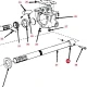 Allis-Chalmers WD WD45 PTO Shaft to Gearbox Coupling Sleeve, technical diagram showing detailed parts and assembly.