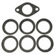 Allis-Chalmers Allis Chalmers WC WF Manifold Gasket Set, image showing a gasket set with multiple black gaskets and one larger gasket with two bolt holes.