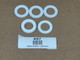Allis-Chalmers Hydraulic Ram Packing Seal Kit Assembly B, IB, C, displayed with five white rubber seals on a brown surface, with a label reading '497 USED PARTS / DISPLAY'.