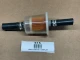 New In-Line Fuel Filter for Various Models, used part display showing an inline fuel filter with black hoses and a transparent body with a pleated paper filter inside.