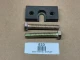 Brake Pin Puller Removal Tool for Allis-Chalmers WD, WD45, D17, display of the tool with two bolts and a metal insert on a brown surface.