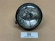 12 Volt Hi Beam Sealed Beam Head Lamp Assembly, automotive sealed beam headlight with clear lens and black housing for vehicle headlights.
