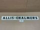 Allis Chalmers Side Name Plate Emblem D10 D12 D15 D17, display of vintage tractor badge with black lettering on a white background.