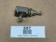 Universal 2 Position Push Pull Switch, display image of a used electrical switch component with metal parts and black plastic housing.